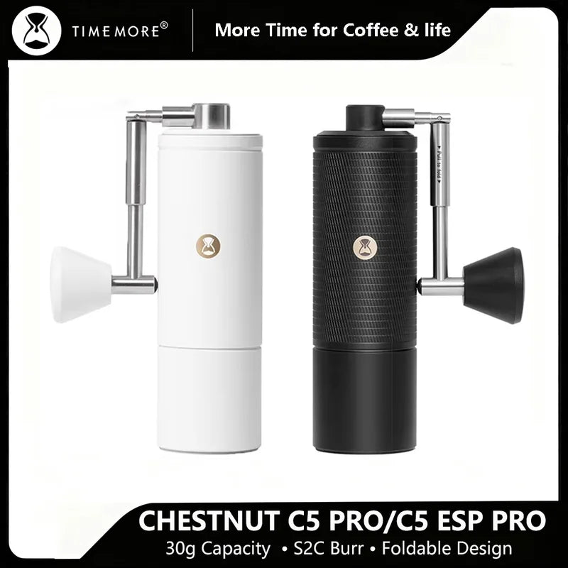 Manual Coffee Grinder with Conical Burrs, Precise Adjustment, Portable Hand Mill
