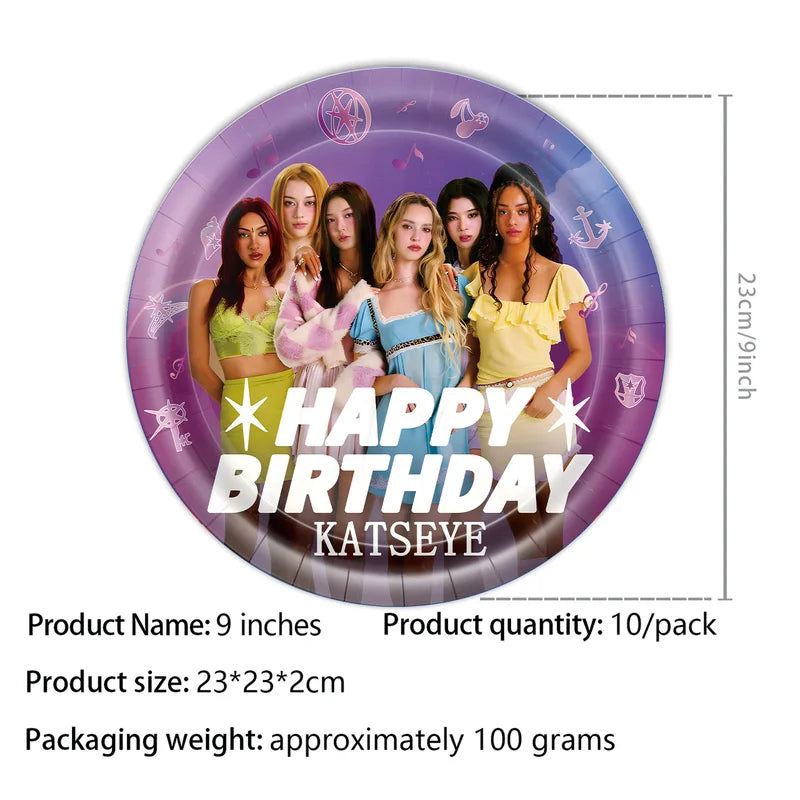 Anime Movie K-KATSEYE Birthday Party Decoration Set - Tableware & Balloons