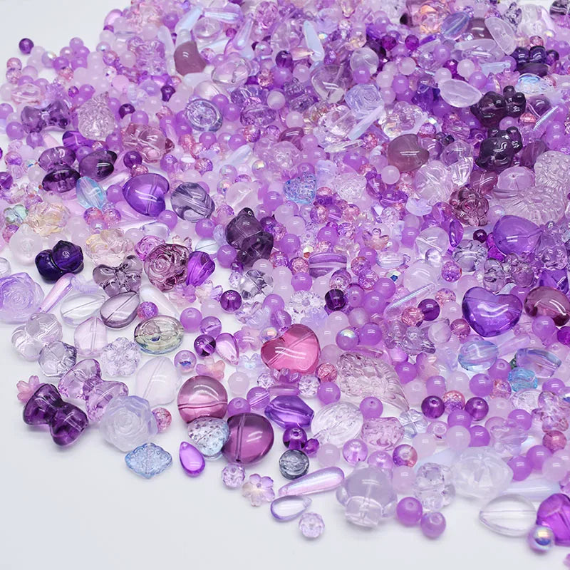 Glass Beads for Jewelry Making - Mixed Sizes, Shapes & Colors, 30g/100g