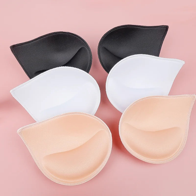 Thick Sponge Bra Pads for Women - Push Up & Breast Enhancer, Removable Inserts, 1 Pair