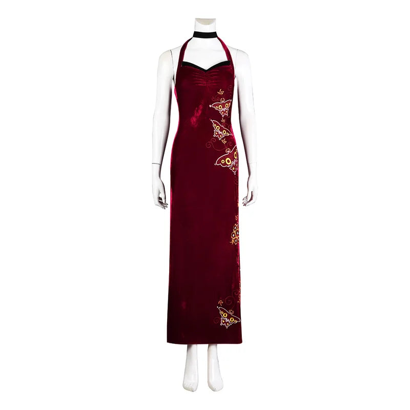 Evil Ada Wong Cosplay Costume Dress for Women Halloween Party