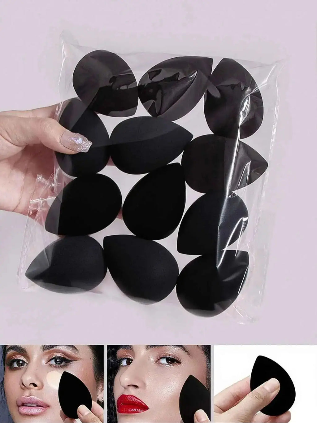 12 Pieces Makeup Sponge Egg Set - Dual-Purpose Dry and Wet Egg Blenders for Foundation and Powder