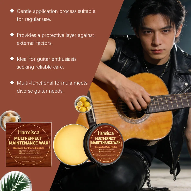 Universal Guitar Polish Wax 80g Wood Nourishing & Protective Coating for All Instruments