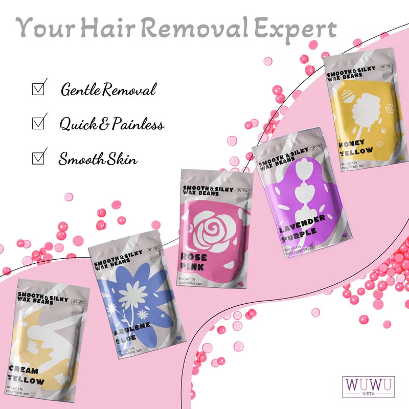 Hard Wax Beans for Hair Removal 50g Painless Waxing Beads for All Skin Types