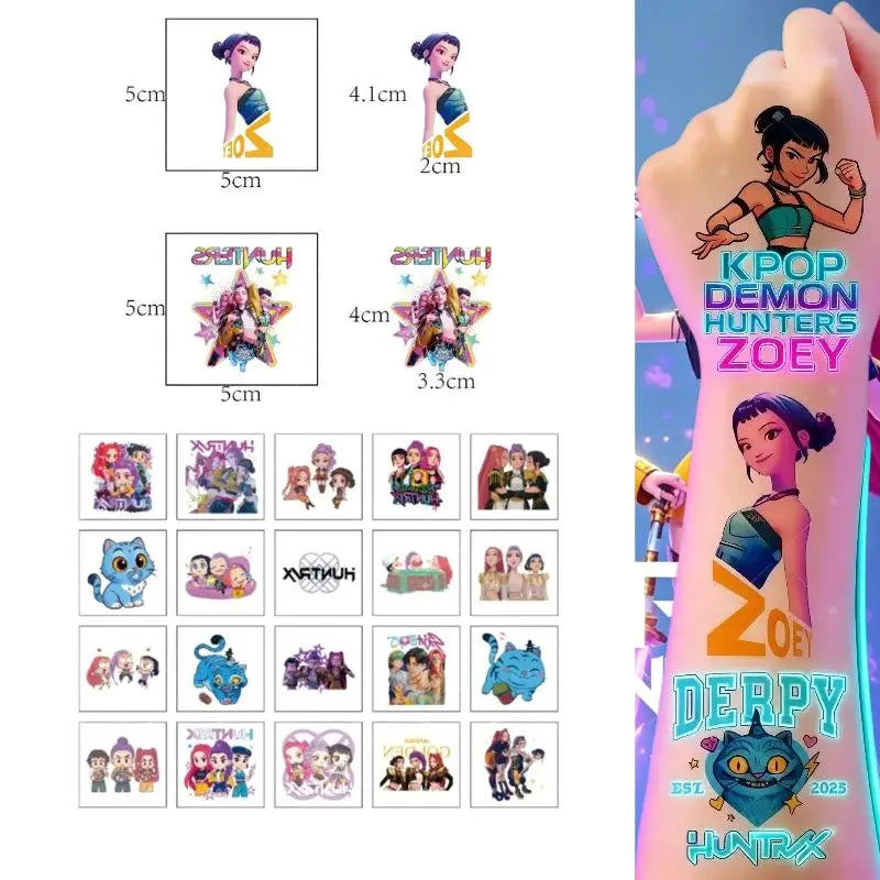 20pcs Cartoon Anime Temporary Tattoo Stickers for Kids Party Favors