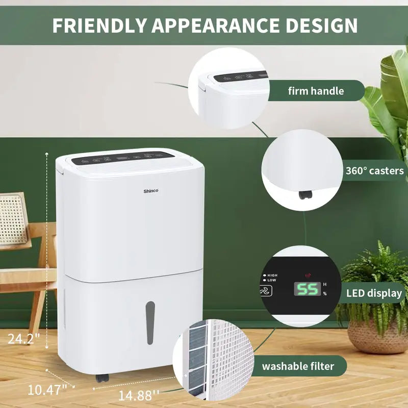 150 Pints Energy Star Dehumidifier for Large Spaces up to 7000 sq ft with Built-in Pump