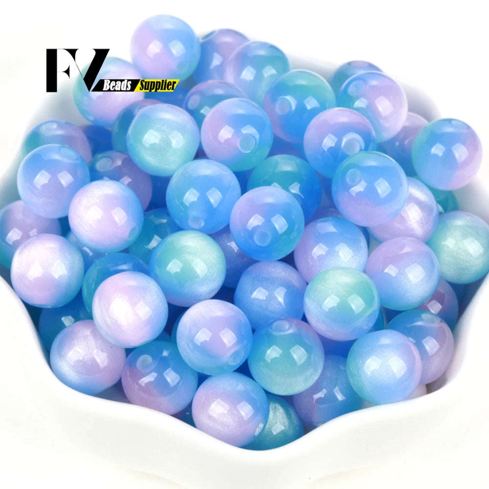 Imitation Cat Eye Round Beads for Jewelry Making - 8-20mm, Assorted Colors, 100pcs