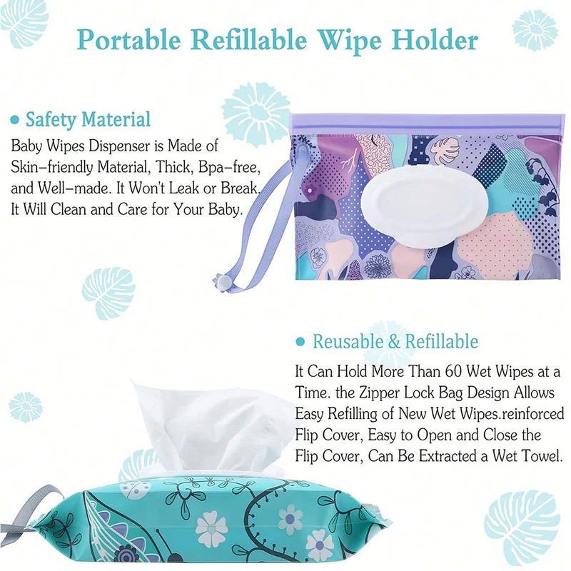 Portable Baby Wipe Dispenser Box Refillable Waterproof Travel Wipes Container