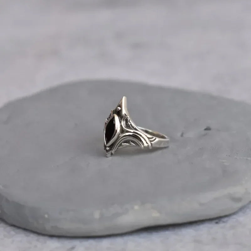 Vintage Bohemian Onyx Ring for Women - Fashion Punk Jewelry Gift