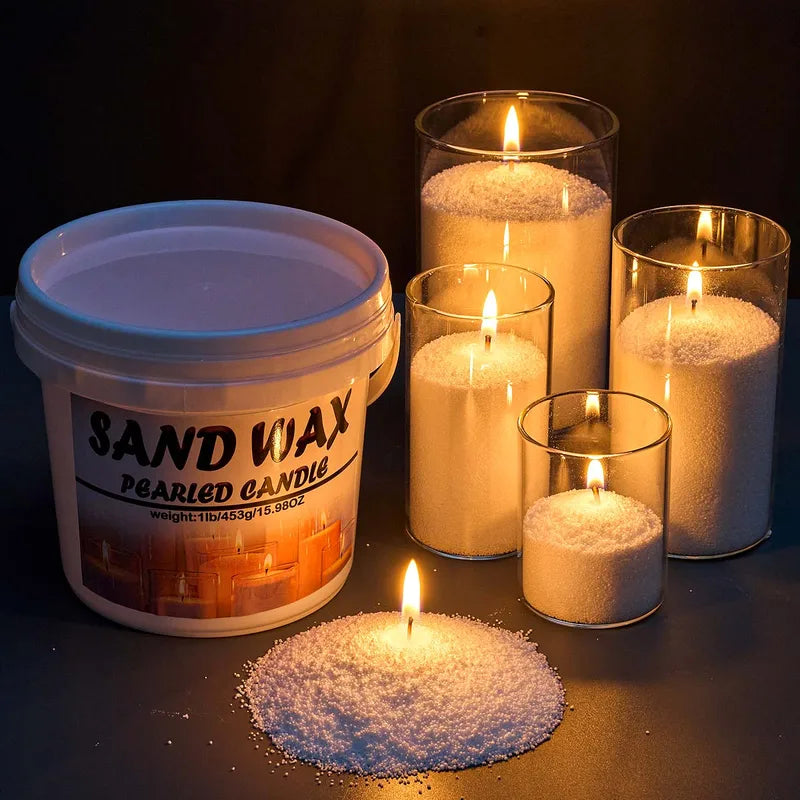 1LB Candle Making Kit with White Sand Wax and Snowflake Decorations