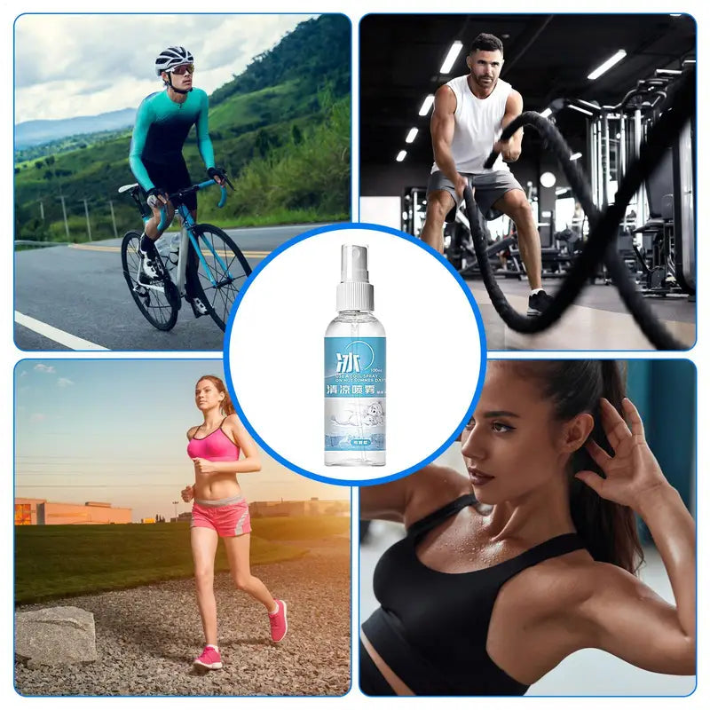 Portable Body Cooling Spray 100ml Fine Mist for Hot Weather & Outdoors