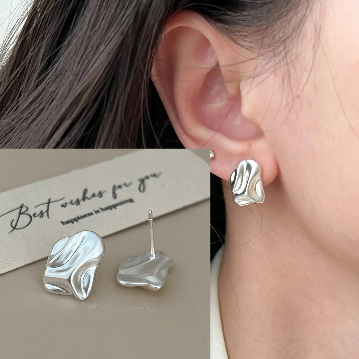 Sterling Silver Geometric Stud Earrings for Women - Versatile Jewelry Gift