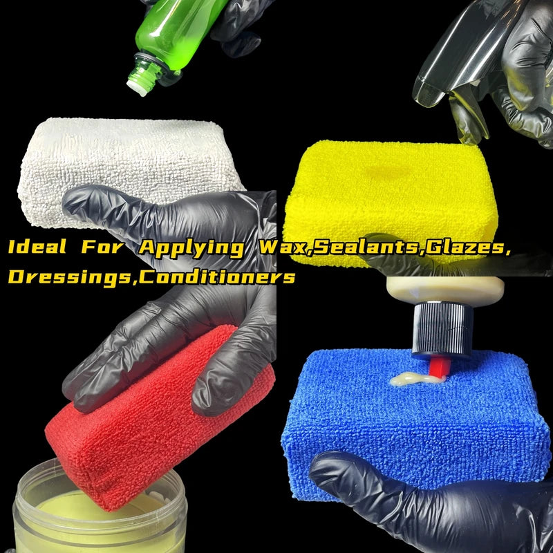 8PCS Microfiber Car Wax Applicator Pads - Soft Foam Detailing Sponges for Vehicle Polishing