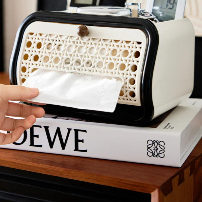 Decor Tissue Box Holder with Remote Storage Organizer for Living Room Coffee Table
