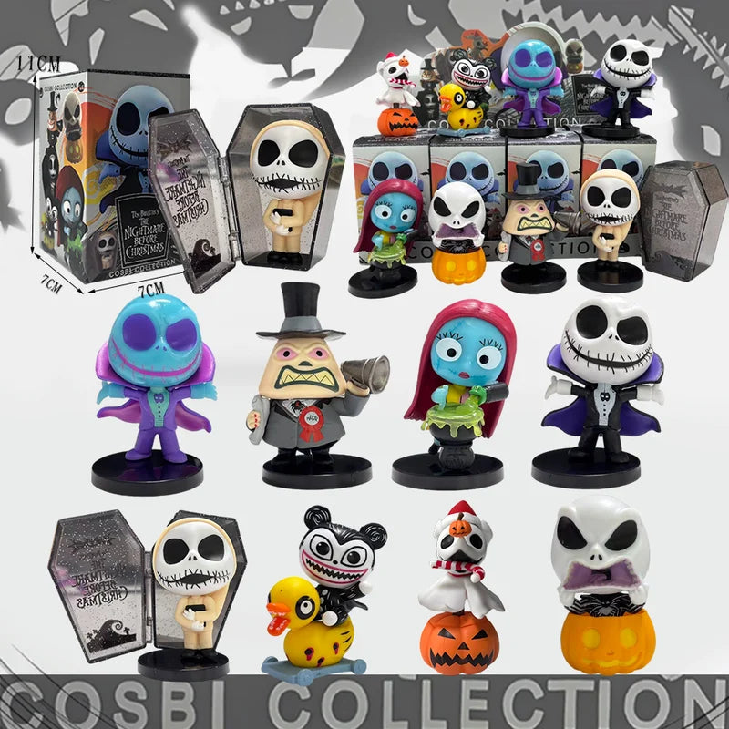 Nightmare Before Christmas Collectible Figurine Set - Jack Sally PVC Dolls