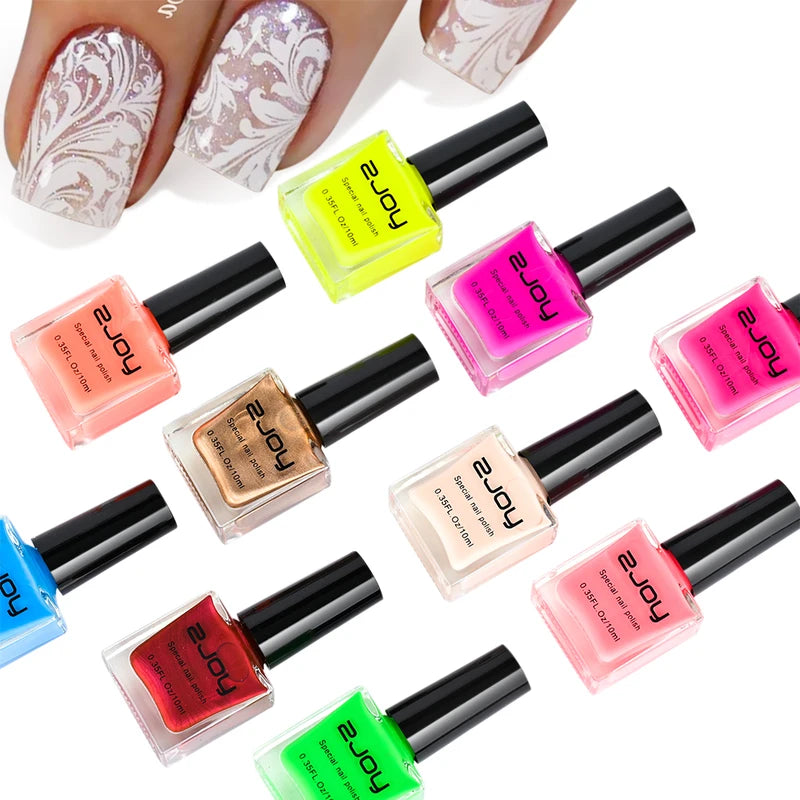 30 Colors Nail Stamping Polish Set - Quick-Dry, Bright Nail Art Lacquers
