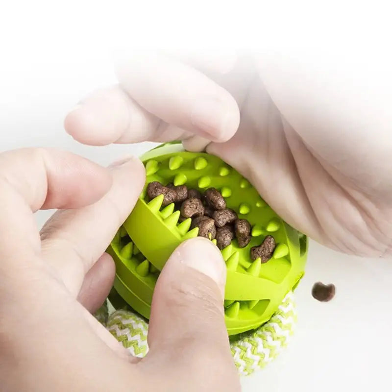 Pet Dog Toy Bite-Resistant Cotton Rope Treat Ball for Teeth Cleaning & Training
