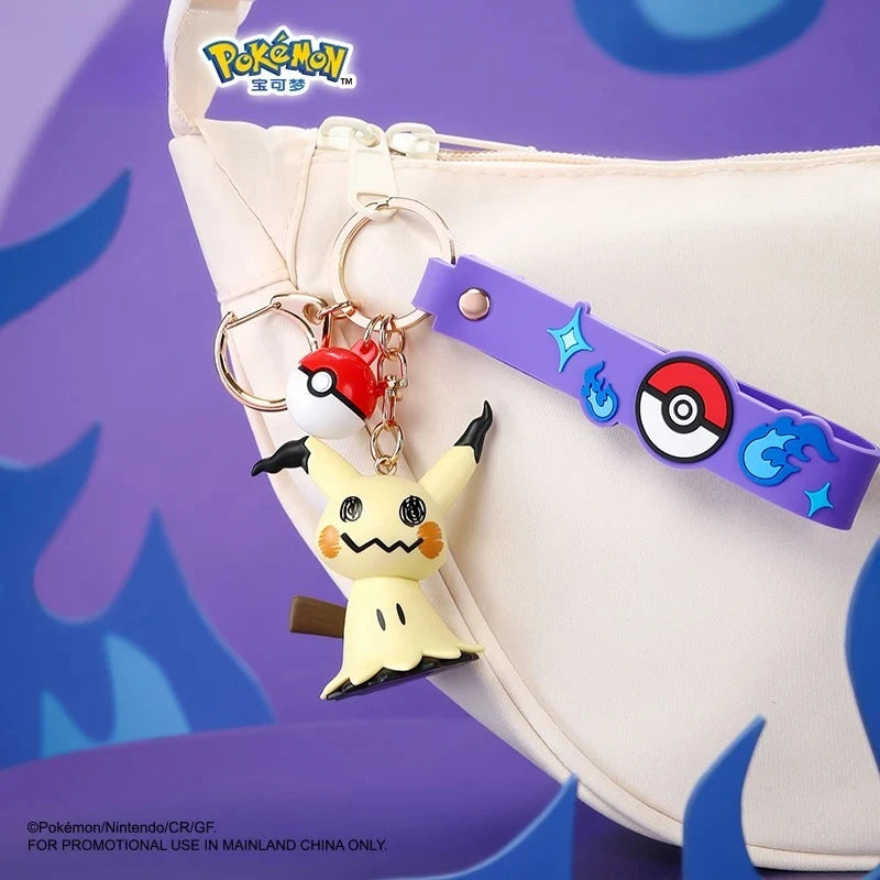 Pokemon Anime Keychain Figures Snorlax Mimikyu Cubone Car & Backpack Decoration