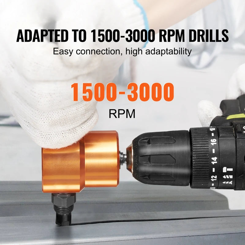 Double Head Metal Nibbler Cutter for Drills - 360° Rotating, Up to 1.6mm Thickness