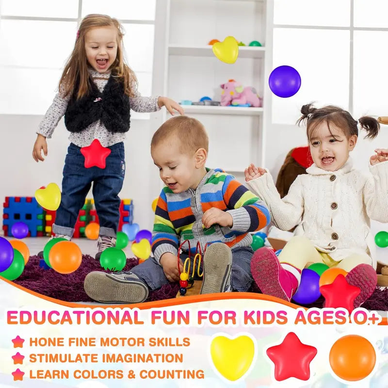 Colorful Ocean Balls Set of 100 Soft Crush-Resistant Toys for Children Toddlers & Infants