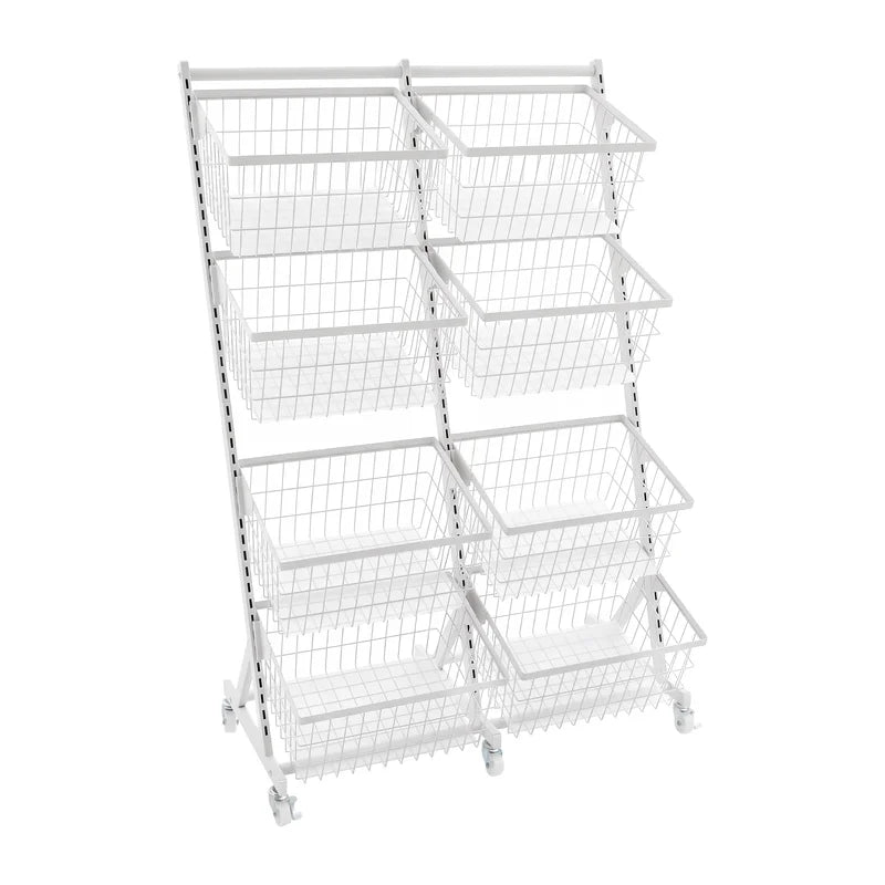 Mobile Snack Display Rack with Wheels for Kitchen & Store Storage
