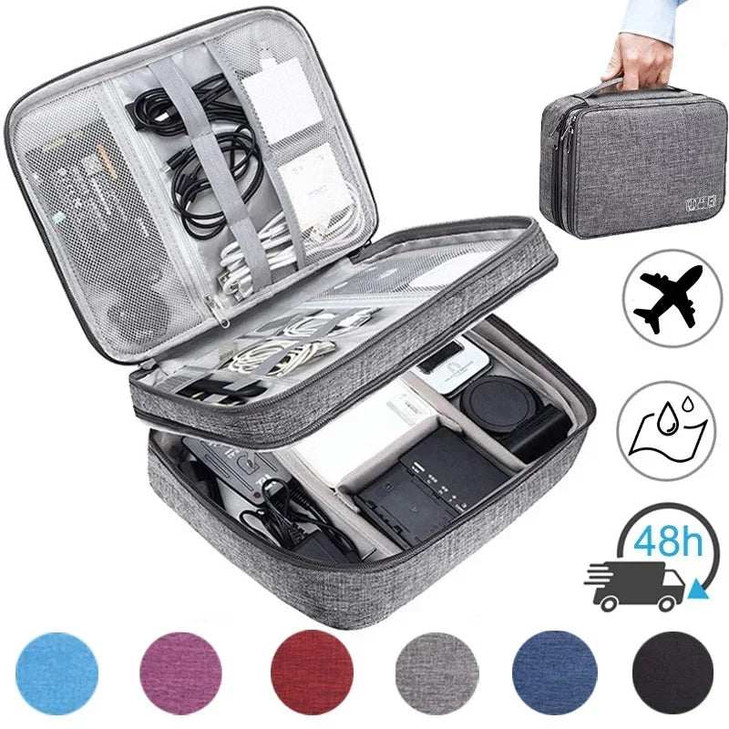 Multi-Functional Large Capacity Waterproof Digital Organizer Bag for Travel Accessories