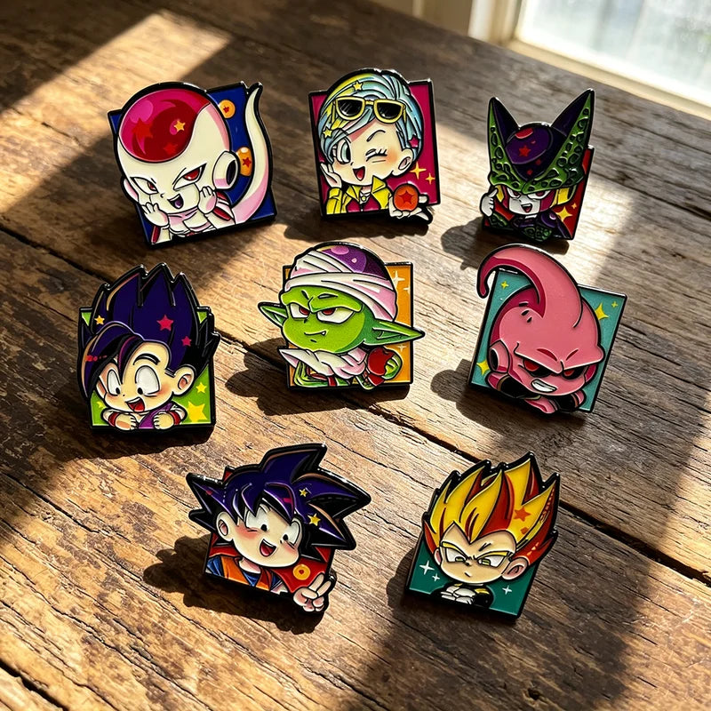8pcs Cartoon Enamel Pins Set for Clothes & Backpacks, Creative Jewelry Accessory