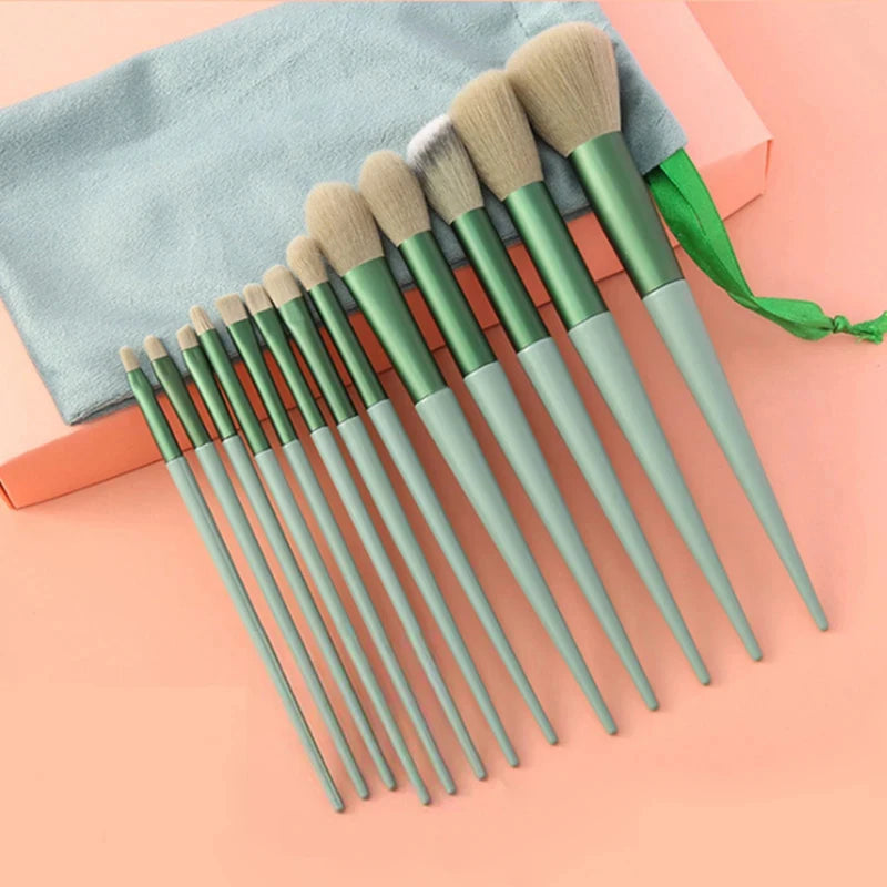 13 Pack Makeup Brush Set with Eye Shadow, Foundation, Blush & Cosmetic Tools in Bag