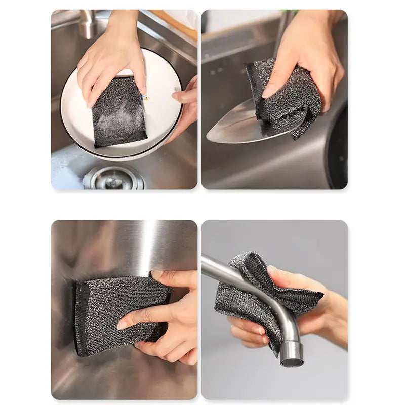 6-Pack Non-Scratch Dishwashing Sponge and Pot Brush Set - Household Cleaning Tools