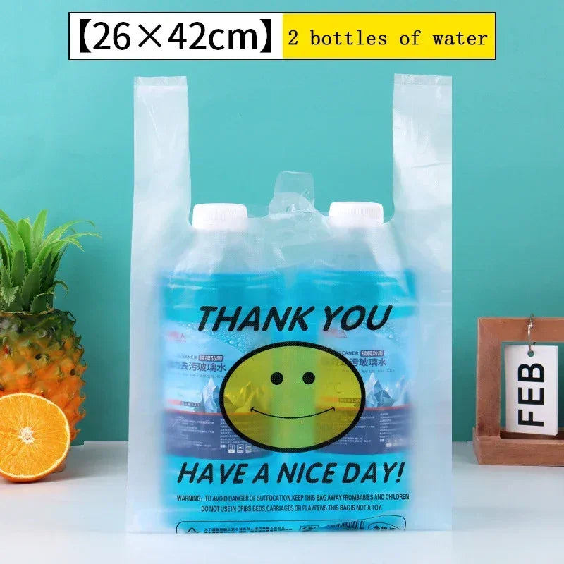 Plastic Food Storage Bags with Handles - Recyclable Grocery & Kitchen Organizer Set