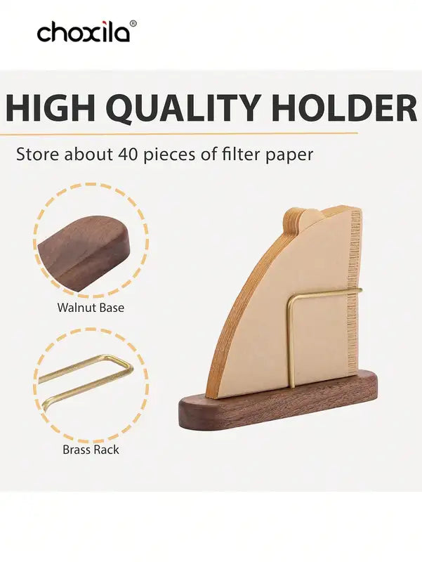 Wooden Coffee Filter Paper Holder Stand Kitchen Organizer with Variants