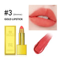 Long Lasting Waterproof Gold Lipstick with Glitter Shine - Luxury Lip Makeup