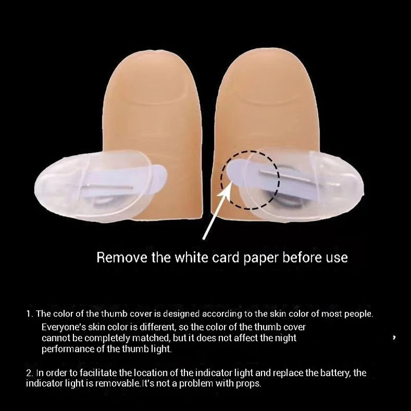 Glow in The Dark Finger Light - Luminous Thumb Trick Prop for Parties & Halloween