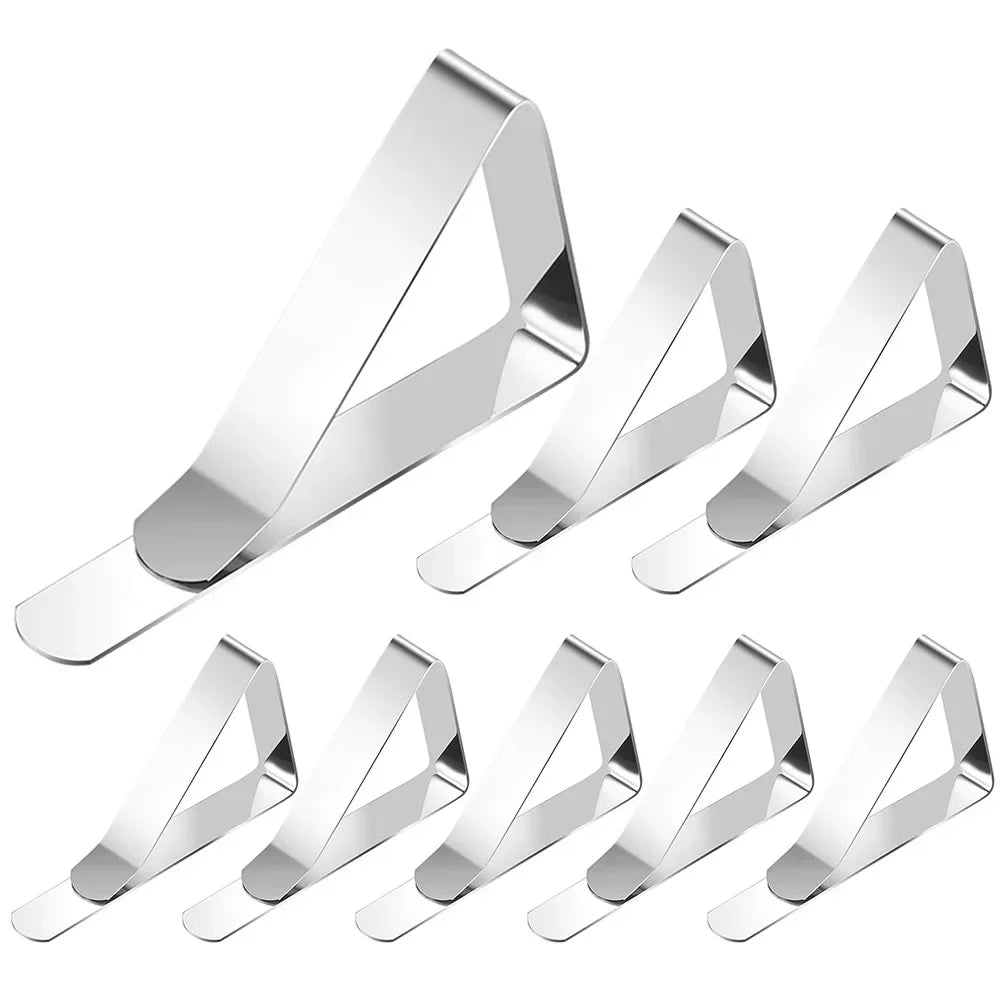 Heavy Duty Stainless Steel Tablecloth Clips Set - Strong Grip Picnic & Restaurant Holders