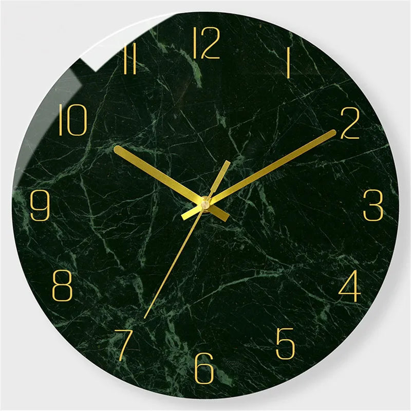 12-Inch Glass Wall Clock with Silent Sweep Movement - Modern Home Decor
