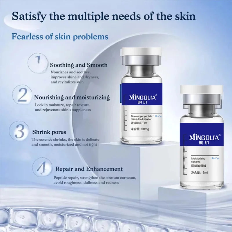 Blue Copper Peptide Skin Serum Powder Set for Repair & Moisturizing