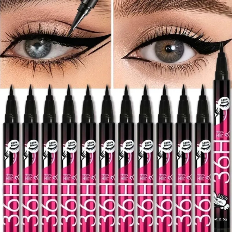 Liquid Eyeliner Pen - Waterproof, Long-Lasting, Ultra-Fine Tip, 36H Wear