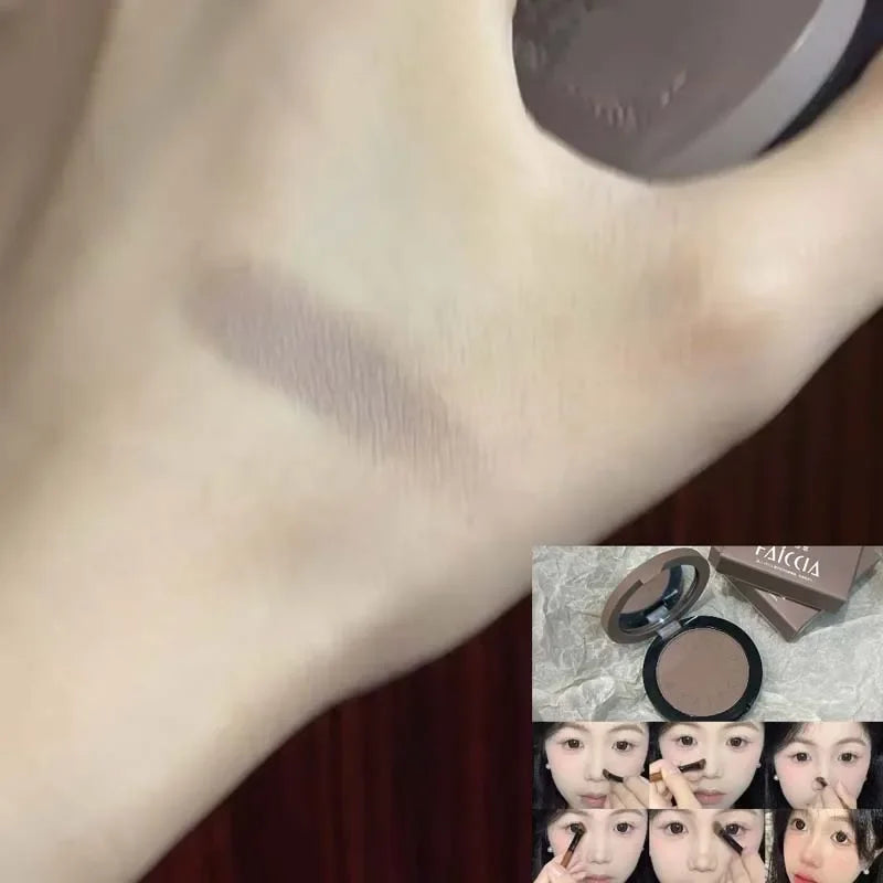 Facial Contouring Powder Palette - Matte Cement Brown for 3D Makeup & Nose Shadow