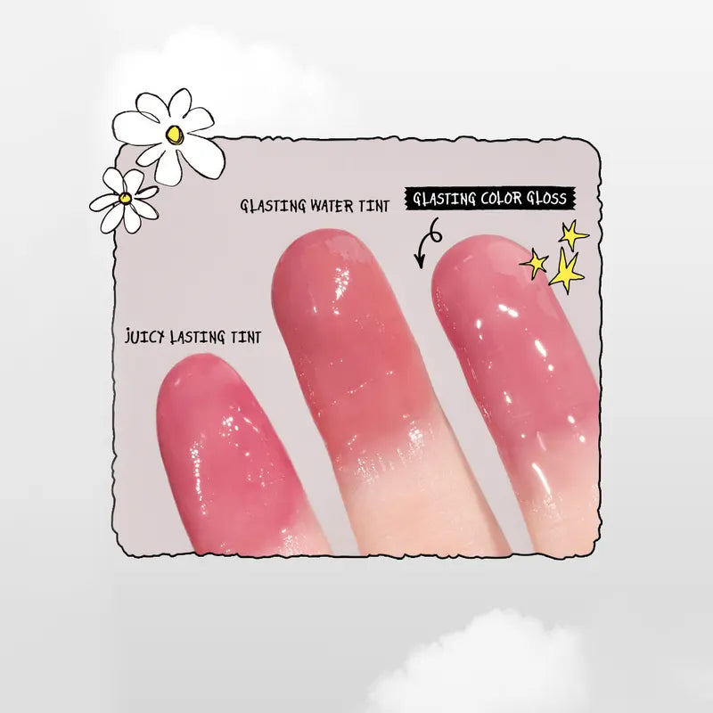 Lip Gloss Set with Plumping Effect & Mirror Shine - Korean Cosmetic, Sweet Scent, Easy Application