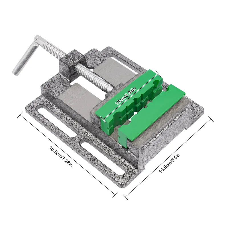 4-inch Drill Press Vise Cast Iron Steel Clamp with Non-Slip Sawtooth Jaws