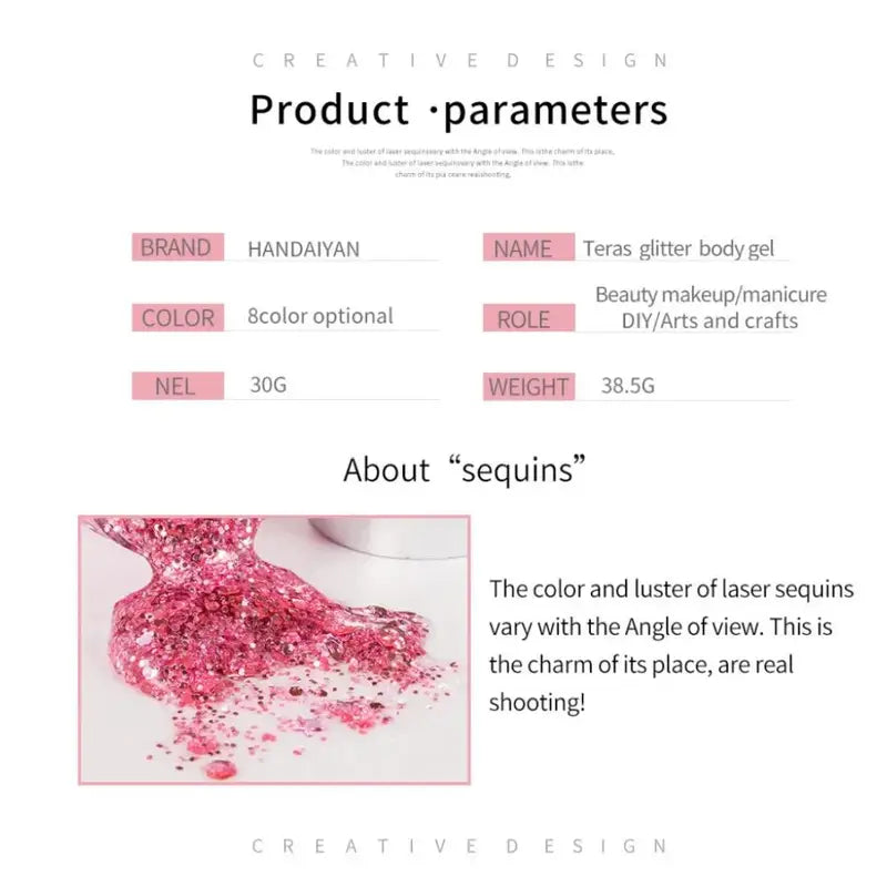 Multifunctional Body Face Glitter Gel - Waterproof Sequin Makeup for Party & Festival