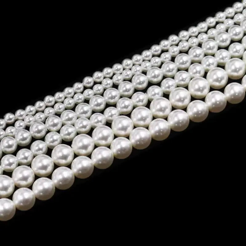 Natural Shell Pearl Beads for Jewelry Making - 2mm to 14mm, 15 Inch Strands