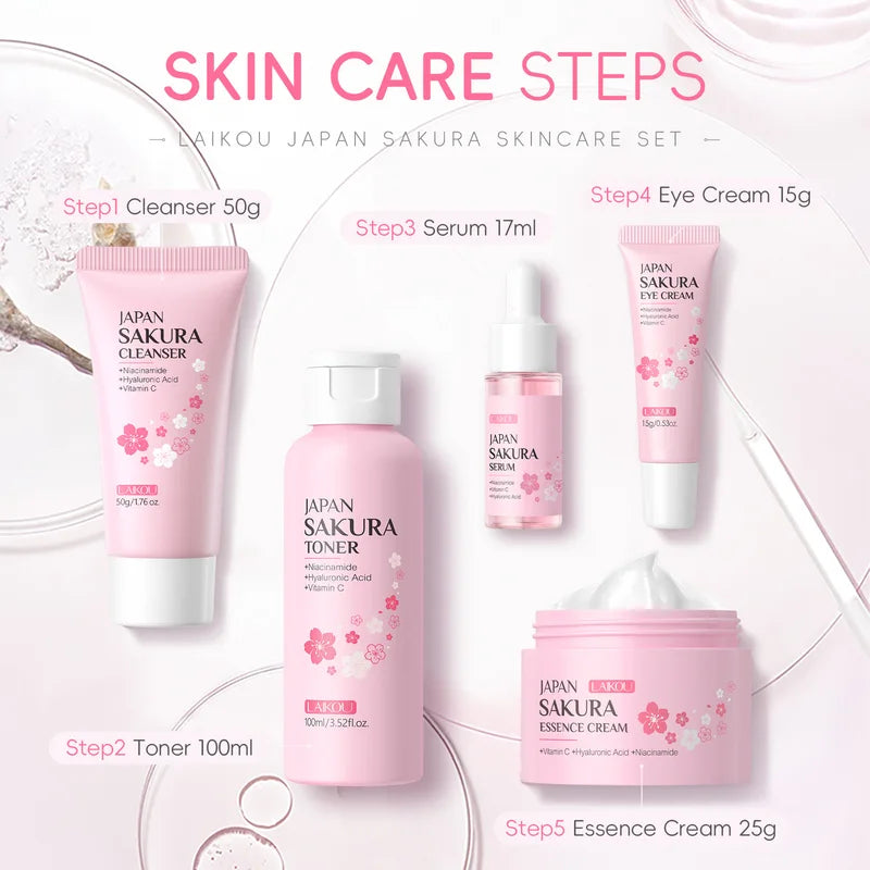 Moisturizing Skin Care Set with Pore & Fine Line Reduction - 5-Piece Korean Gift