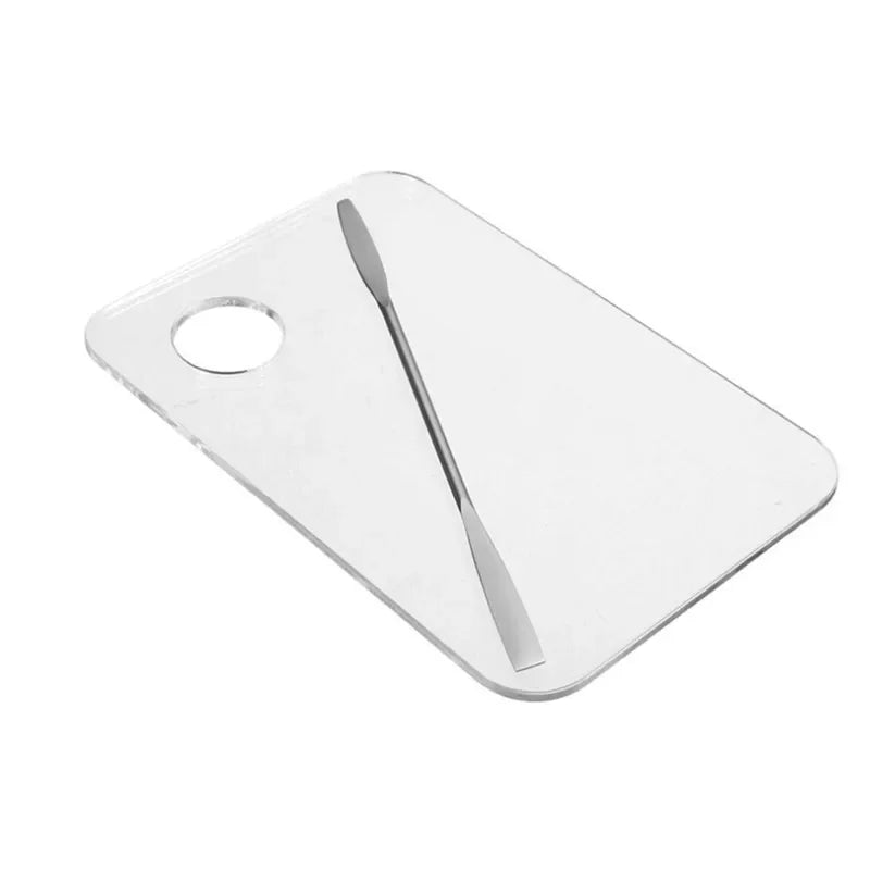 Acrylic Watercolor & Makeup Palette with Spatula - Transparent Mixing Tool