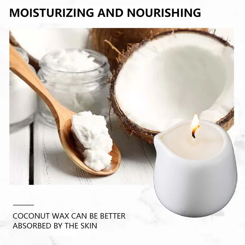 Natural Scented Massage Oil Candle with Coconut Wax - Hydrating, Low Heat, 1.69 oz