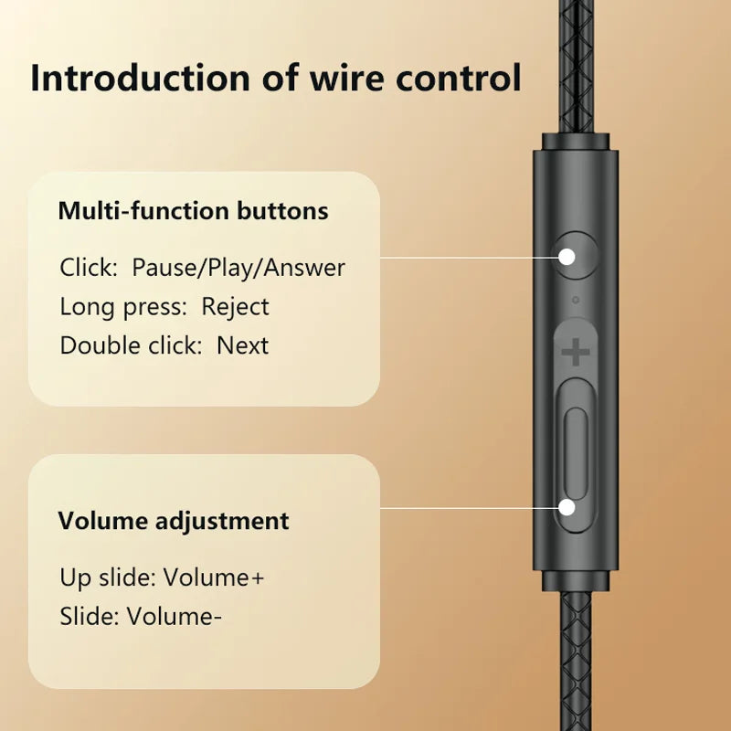 In-Ear Wired Earphones with Microphone - Sport Earbuds for Phone Calls