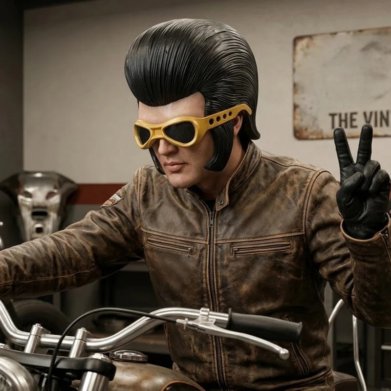 Elvis Presley Inspired Half Face Latex Mask Retro Rock & Roll Costume Prop for Halloween
