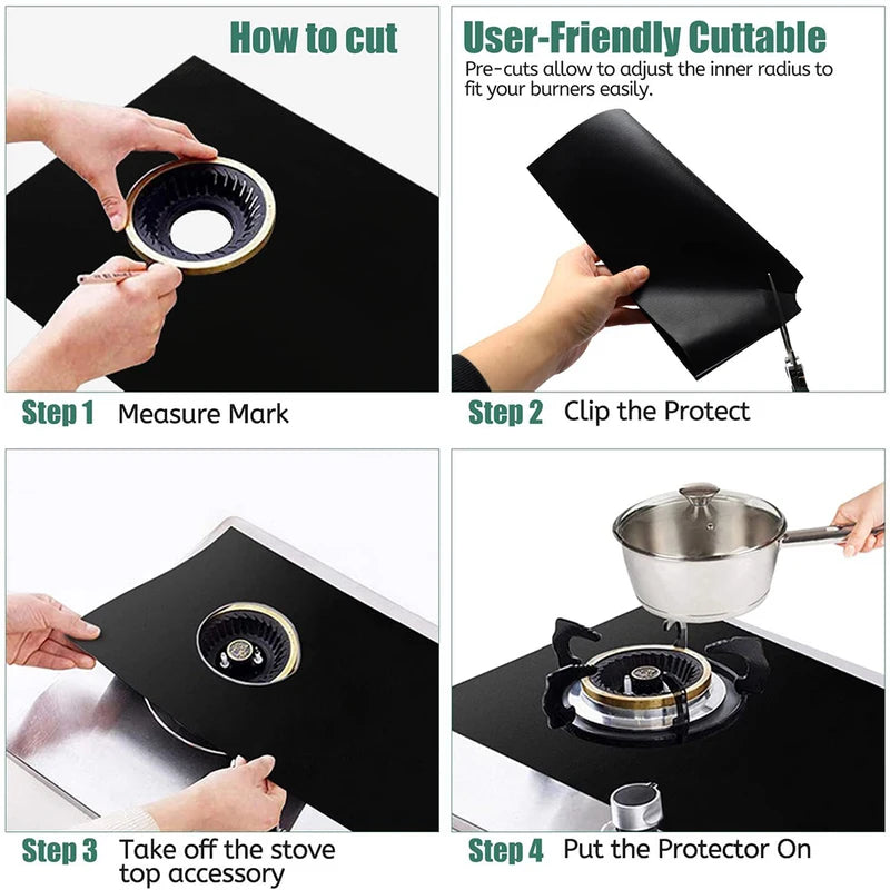 Gas Stove Protector Pads Set - Heat-Resistant Non-Stick Scratch Covers for Kitchen