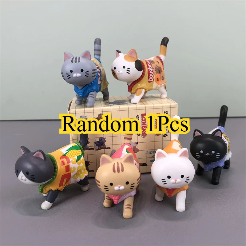 Cat Capsule Toy with Candy Packaging Collectible Figurine - Multiple Colors