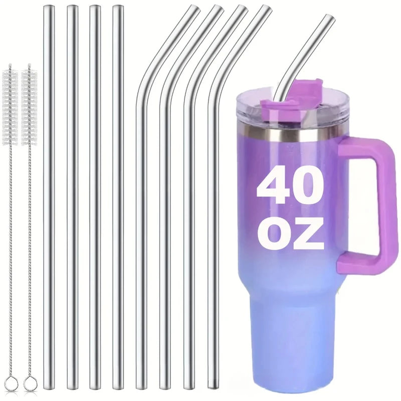 Reusable 30cm Stainless Steel Drinking Straw for Cocktails & Smoothies